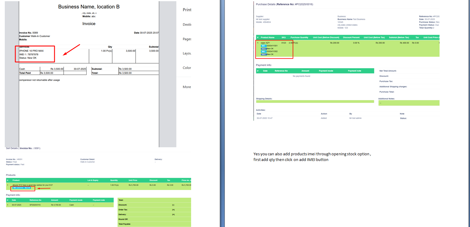 IMEI Stock and Sales Report